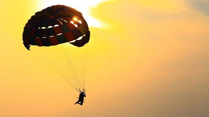 Parasailing over the sea in Pattaya